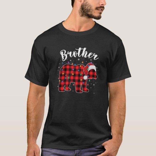 Brother Bear Buffalo Karierte Familie Weihnachten  T-Shirt (Vorderseite)