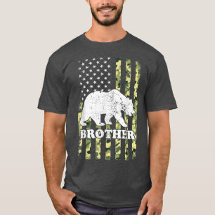 Brother Bear Camping Wandern Camouflage USA T-Shirt