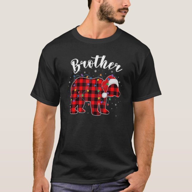 Brother Bear Christmas Pajama Red Kariert Buffalo  T-Shirt (Vorderseite)
