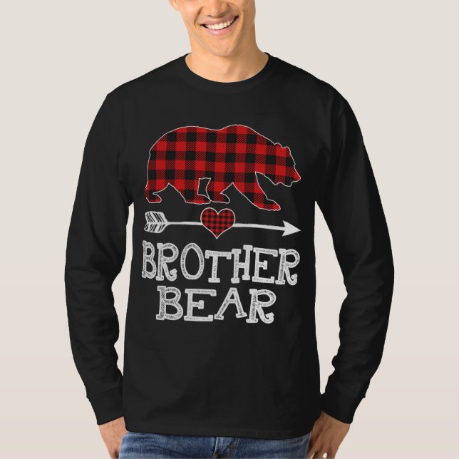 Brother Bear Christmas Pajama Red Kariert Buffalo  T-Shirt (Vorderseite)