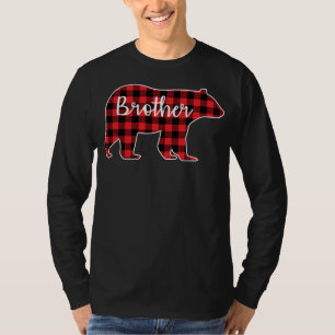 Brother Bear Red Kariert Design Family Match Chri T-Shirt