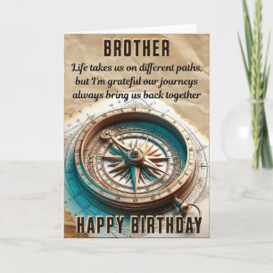Brother Birthday, 5" x 7" Carte de voeux pliée