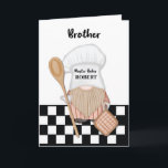 Brother Birthday Whimsical Gnome Baker Backen Karte<br><div class="desc">Die Karte zeichnet sich durch einen skurrilen Gnome-Charakter aus, der in einem Bäckerhut und einer Schürze verziert ist und eine spielerische und festliche Atmosphäre schafft. Dieses skurrile Design erfasst das Wesen von Feiern, Glück und Spaß. Die Gnome mit ihrem skurrilen Ausdruck fügt dem kulinarischen Thema eine Touch der Magie hinzu...</div>