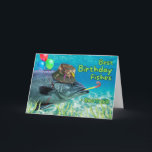 Brother Bro Geburtstagsfisch Bereit zum Party Karte<br><div class="desc">Du bist eins in einem GILL-Ion! Die Geburtstagskarte für Bro oder Brother zeigt die Vorderseite eines Fisches,  der Ballons mit seiner Flosse hält und einen Party-Lärm-Maker weht. Es trägt auch einen getarnten Angelhut mit angehängten Angelködern. Art,  Bild und Vers Copyright © Shoaff Ballanger Studios,  2024.</div>