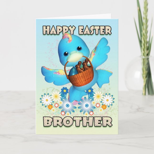 Brother Carte Pâques - Beau Canard Avec Panier De  (Devant)
