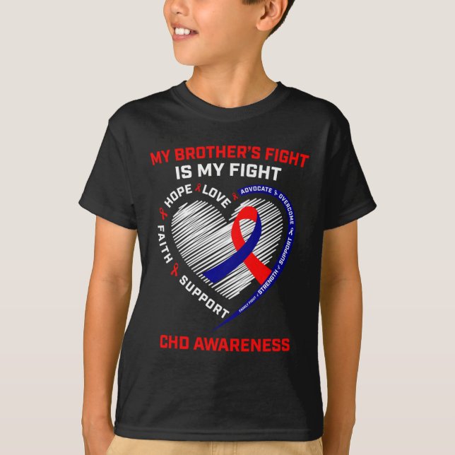 Brother Chd Awareness Month Heart Disease Graphic T-Shirt (Vorderseite)