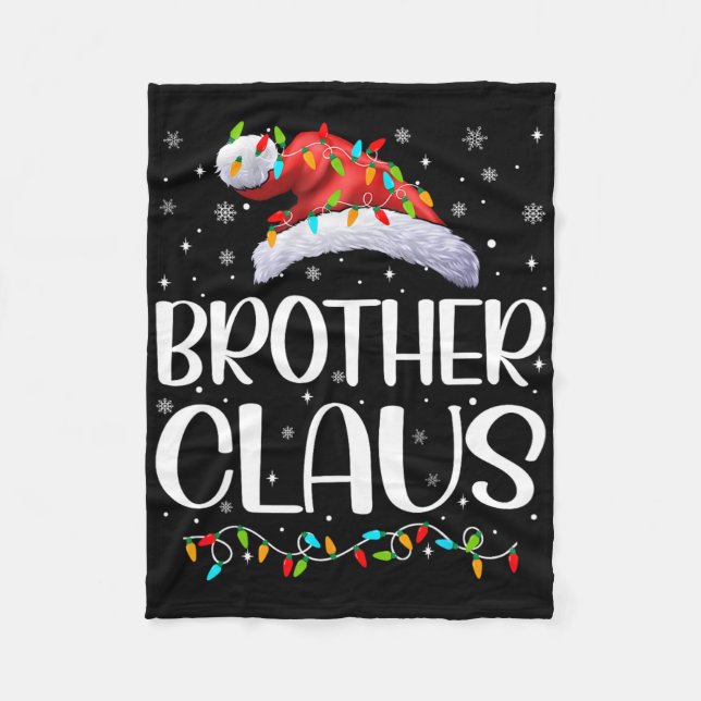 Brother Claus Xmas Lights Christmas Pajama Matchin Fleecedecke (Vorderseite)