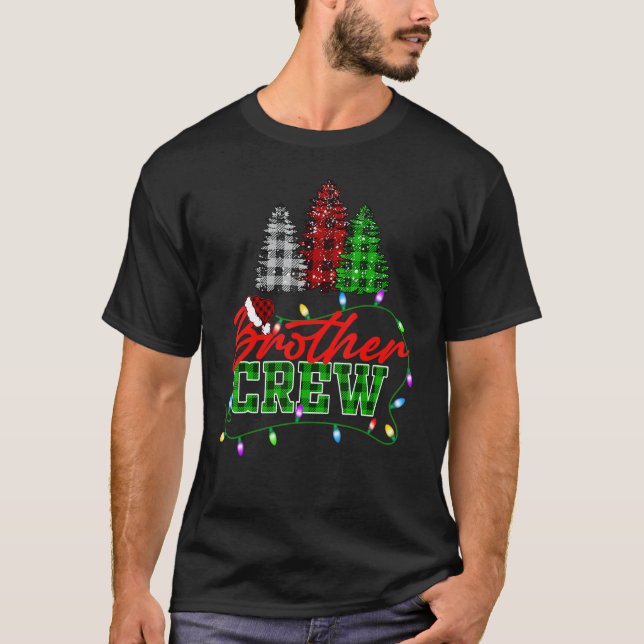 Brother Crew Tree Buffalo Kariert Matching Family T-Shirt (Vorderseite)