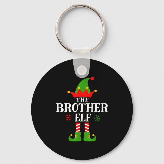 Brother Elf Funny Matching Family Group Christmas  Schlüsselanhänger (Vorderseite)