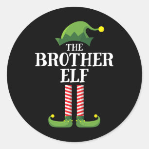 Brother Elf Matching Family Group Weihnachts-Party Runder Aufkleber