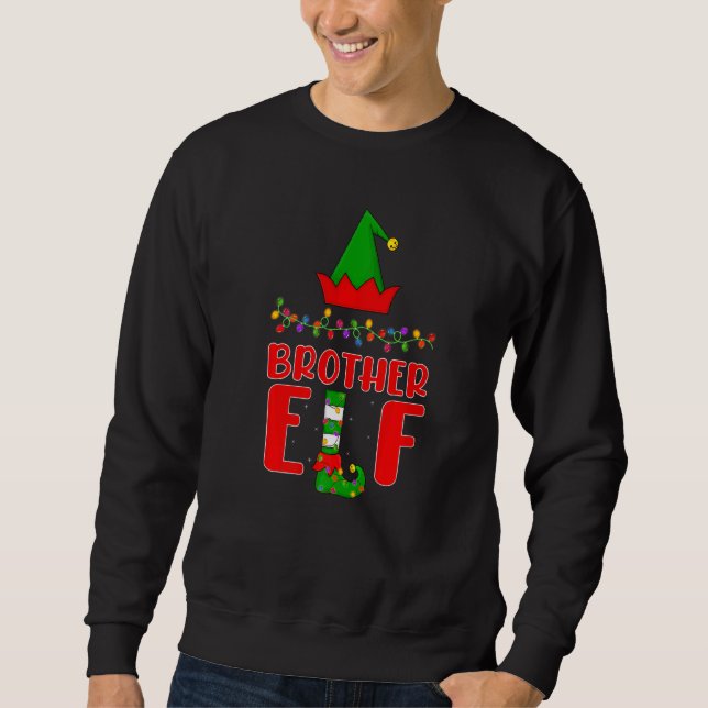 Brother Elf Matching Family Lighting Weihnachten Sweatshirt (Vorderseite)