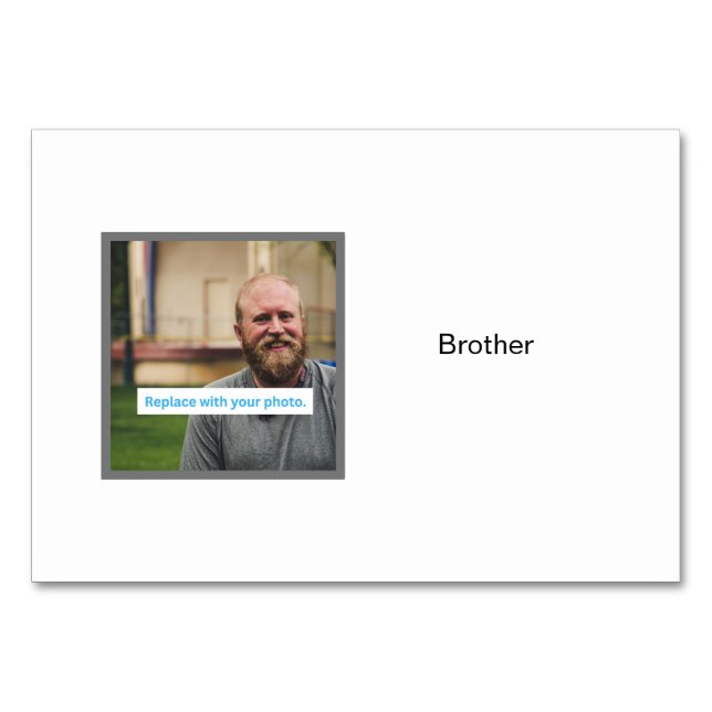 Brother Foto auf Personalisierten Flashkarten der  Tischnummer (Vorderseite)