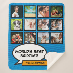 Brother Fun Cooles Comic Blue Modern Foto Collage Sherpadecke