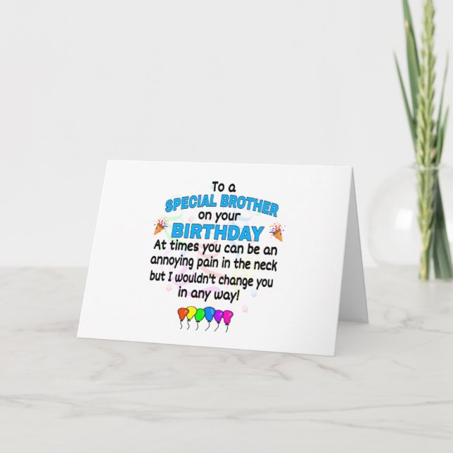 Brother Funny Birthday Card Karte (Vorderseite)