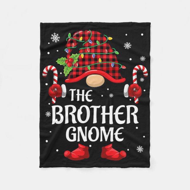 Brother Gnome Matching Christmas Pjs For Family  Fleecedecke (Vorderseite)