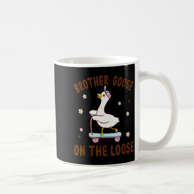 Brother Goose On The Loose Funny Birthday Matching Kaffeetasse (Rechts)