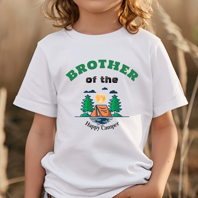 Brother Happy Camper T-Shirt Kids Birthday Party (Von Creator hochgeladen)