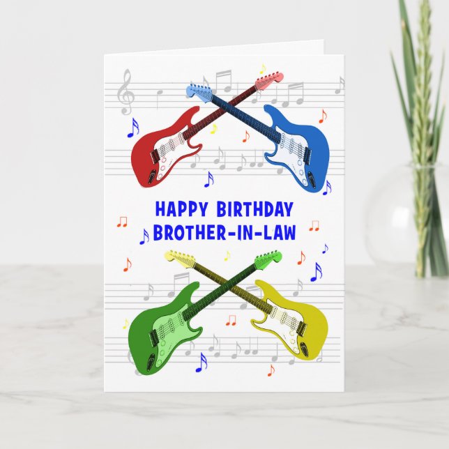 Brother in Law Guitares Carte d'anniversaire (Devant)