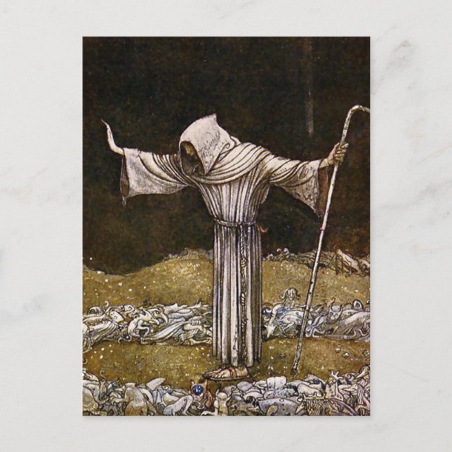 "Brother Martin" Watercolor von John Bauer Postkarte (Vorderseite)