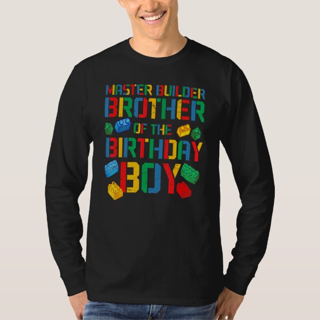 Brother Master Builder Gebäude Bricks Blocks Fami T-Shirt (Vorderseite)
