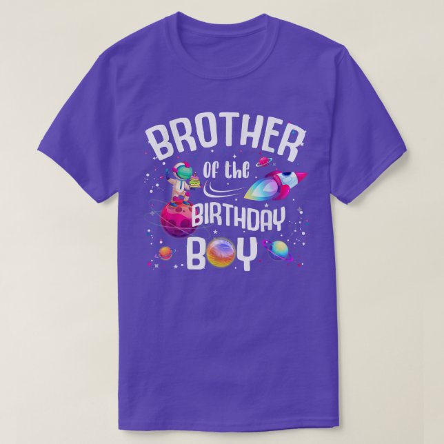 Brother Of The Birthday Boy Astronaut Space Family T-Shirt (Design vorne)