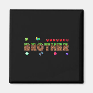 Brother Of The Birthday Boy Pixel Game Matching Fa Magnet