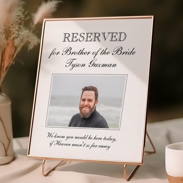 Brother of the Bride Photo Memorial Chair Wedding Poster (Von Creator hochgeladen)