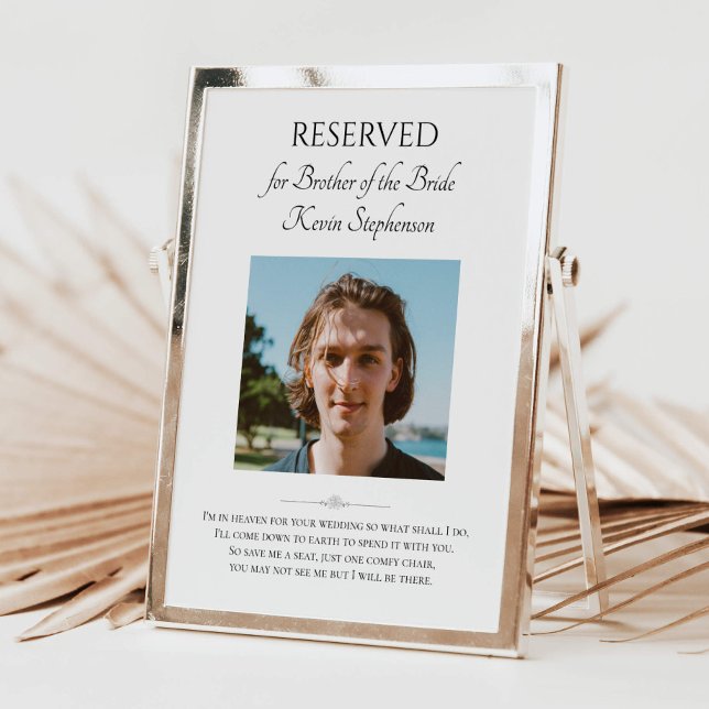 Brother of the Bride Photo Save A Seat Memorial Poster (Von Creator hochgeladen)