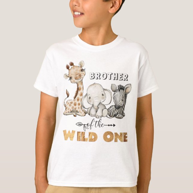 Brother of the Wild One Birthday T-Shirt (Vorderseite)