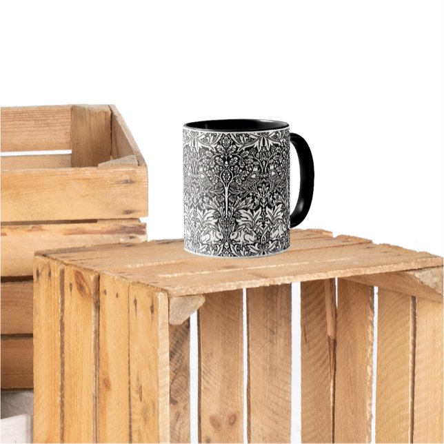 Brother Rabbit Black Pattern William Morris Tasse (Von Creator hochgeladen)