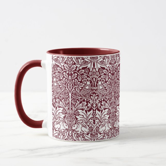 Brother Rabbit Maroon Pattern William Morris Tasse (Links)