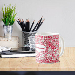 Brother Rabbit Red William Morris Pattern Monogram Kaffeetasse