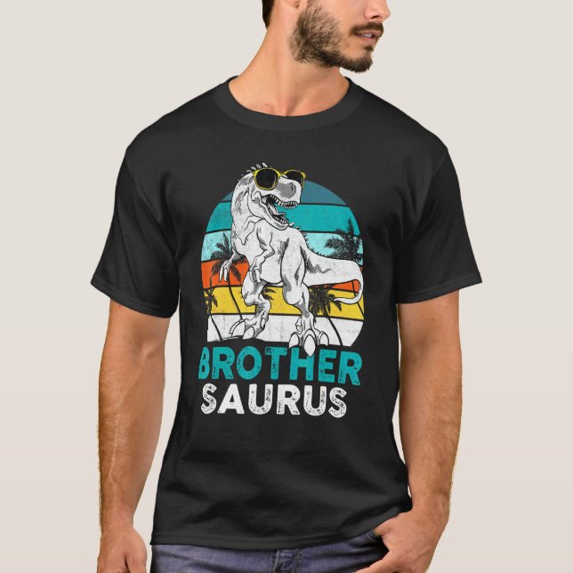 Brother Saurus Dinosaur Matching Family T Rex Vint T-Shirt (Vorderseite)