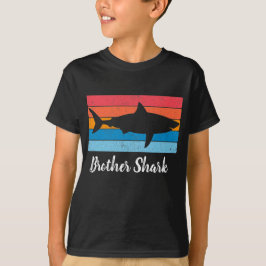 Brother Shark Simple Shark Cutout Vintag Retro T-Shirt
