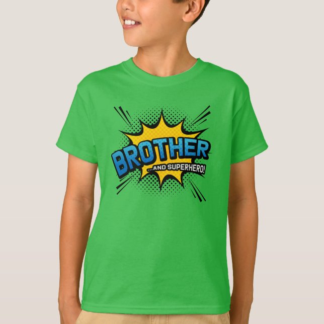 Brother & Superhero - Comic Book Style T-Shirt (Vorderseite)