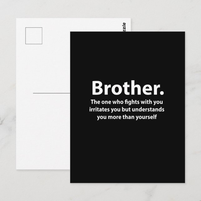 Brother Typografie Brother Postkarte (Vorne/Hinten)
