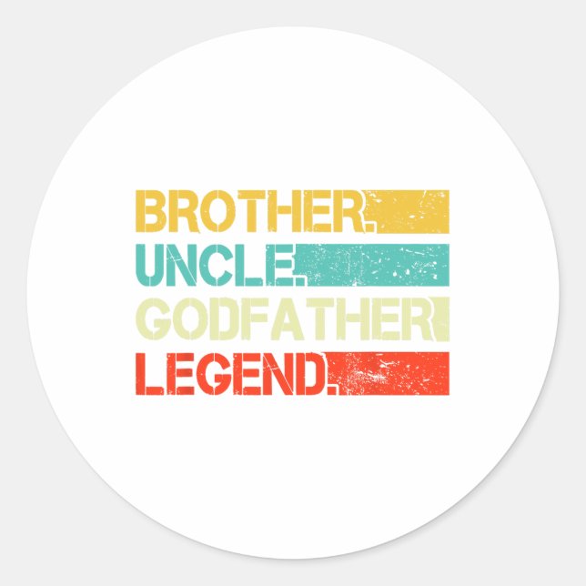 Brother Uncle GodVater Legend Bester Sonnengott Un Runder Aufkleber (Vorderseite)