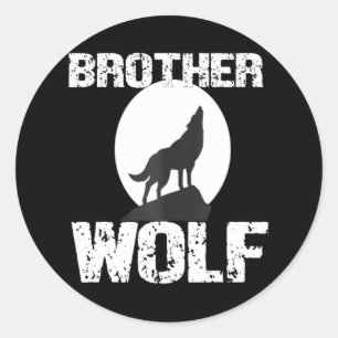 Brother Wolf Matching Family Tribe Wolves Moon Runder Aufkleber
