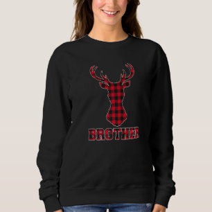 Brother Xmas Red Buffalo Karierter Hirschkopf Matc Sweatshirt