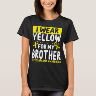 Brother Yellow Ribbon Twin Bone Cancer Awareness T-Shirt