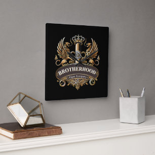 Brotherhood Cigar Company Quadratische Wanduhr