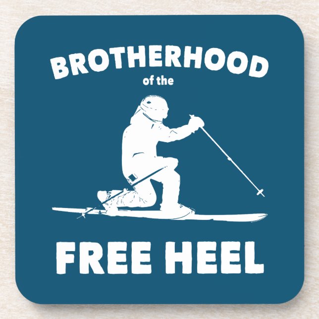 Brotherhood Of The Free Heel Telemark Skiing Getränkeuntersetzer (Vorderseite)
