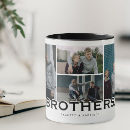 BROTHERS 8 Foto Collage Modernes Geschenk Tasse