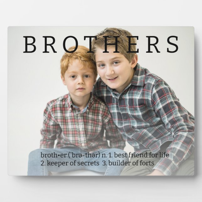 Brothers Dictionary Definition Fuque Plaque Fotoplatte (Vorderseite)