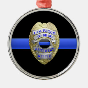 Brothers Keeper Police Badge Ornement en métal