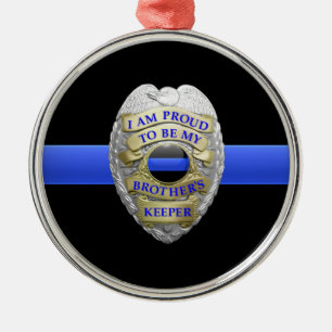 Brothers Keeper Police Badge Ornement en métal