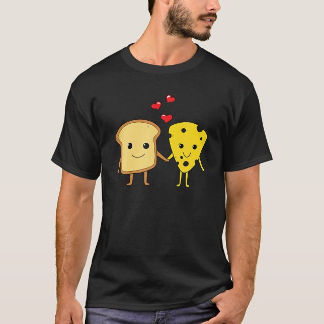 Brotkäse Lover Cheddar Couple Feinschmecker Food S T-Shirt (Vorderseite)
