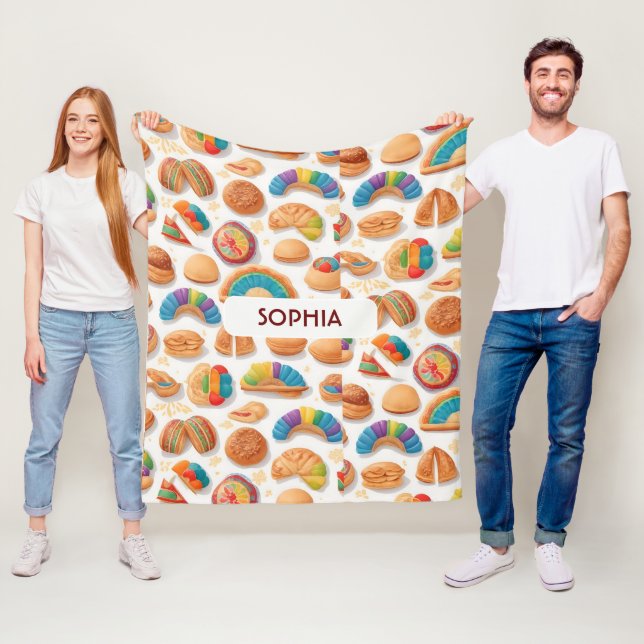 Brotlaib Retro Personalisiertes Muster Fleecedecke (Beispiel)