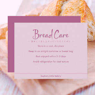 Brotpflegehinweise Dusty Pink Typografie Dankeskarte