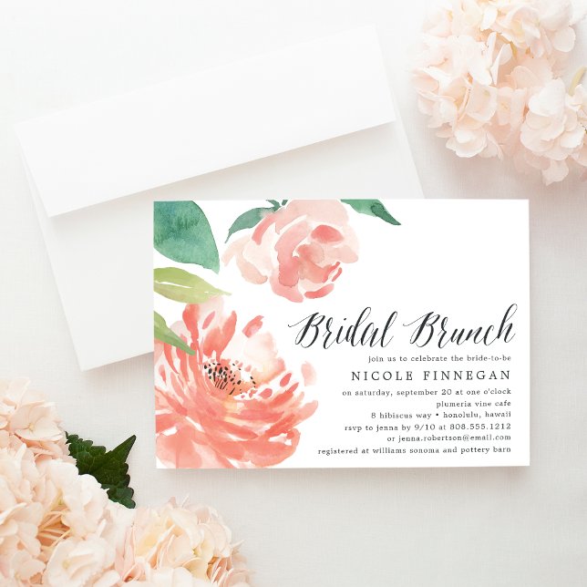 Brouillard Peony | Invitation de Brunch nuptial (Créateur téléchargé)